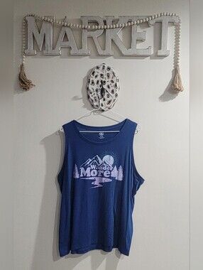 Athletic Works Blue Graphic 'Wander More' Tank